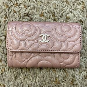 Gently used Chanel Camellia Flap Card Holder